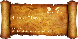 Mikola Ilona névjegykártya